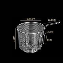 Multi-size Stainless Steel Hot Pot Colander Foldable Handle Food Noodle Filter Strainer French Fries Frying Basket Kitchen Tools gray