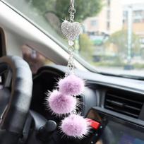 Kalnų krištolo pliušinis pakabukas Automobilio galinio vaizdo veidrodžio papuošalas Automobilio veidrodžio kabinimo aksesuarai Automobilio interjero dekoracija geltona
