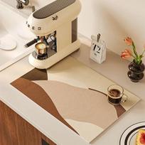 Kitchen Sink Mat Absorbent Pad Soft Diatom Mud Quick Dry Coffee Machine Mat Japanese Cute Home Decoration 1pc 40x50cm beige