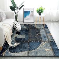 Retro Denim Pattern Area Carpet Living Room Luxury Carpets Home Decoration Table Stain-resistant Non-slip Machine Washable Rug 40X60cm-16x24in