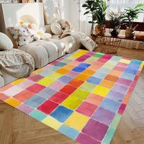 Rainbow Chromatic Colour Illusion Area Rug Large Carpet Rug for Living Room Bedroom Sofa Doormat Decoration Non-slip Floor Mat 40X60cm-16x24in