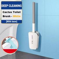 No Dead Angle Cactus Toilet Brushes Leak Proof Water Belt Base Flat Head Flexible Soft Brush with Quick Drying Bracket Set balta