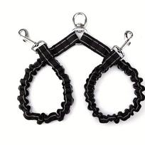 New Durable, Sturdy Double Dog Leash Coupler with Adjustable Reflective Design for Maximum Comfort and Safety on Evening Walks. United States black