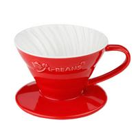 Multifunctional Mini Ceramic Coffee Dripper for Coffee Filters raudona