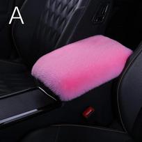 1pc Plush Car Armrest Box Cushion Warm Center Console Interior Stowing Pads Cover Universal Arm Tidying Decoration Automobi X1h2 rožinė