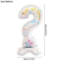 Gender Reveal Balloons with Fringe Curtain Boy or Girl Standing Foil Balloon Gender Reveal Party Decoration Supplies Baby Shower white