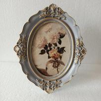 European Style Carving Resin Frame Oval Made Old Picture Frame Can Be Hung on The Wall 6-inch 7-inch Resin Frame Photo Frame 6 inches 16.5x21.3CM