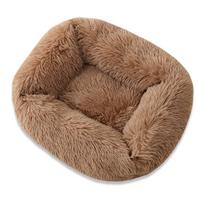 Warm Plush Square Dog Bed House Cushion Pet Cat Mat Pet Bed for Small Large Dogs Hond Camas Para Perro  Legowisko Dla Psa XS 45x35x20cm black