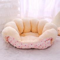 Cute Warm Cat Bed Nest Small Dog Kennel Winter Thick House Pet Puppy Sleeping Bag Super Soft Plush Cat Sleeping Bed Pet Cushion S 50X36X21CM beige