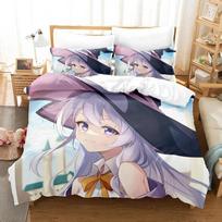 Anime Wandering Witch Journey Of Elaina  Bedding Set Boys Girls Twin Queen Size Duvet Cover Pillowcase Bed Kids Adult 70x133cm 2pcs