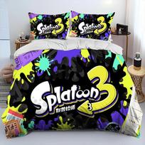 S-Splatoon žaidimo žaidėjo animacinis pledas, patalynės komplektas, antklodės užvalkalas, lovos komplektas, antklodės užvalkalas, pagalvės užvalkalas, karališko dydžio, karalienės dydžio, vaikams 70x133cm 2pcs gray