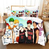 Anime Vaikams Kuroko Krepšinis Patalynės Komplektas 3D Spausdinimo Antklodė Prabangus Antklodės Užvalkalų Komplektas Namų Tekstilė Karalienės Karaliaus Vienvietis Dydis Animacinis 70x133cm 2pcs beige
