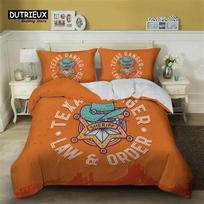 Vintage Duvet Cover Set Microfiber Rodeo Cowboy Riding Bull Wooden Old Sign Western Style Wilderness At Sunset Image Bedding Set EU Single 135x200cm