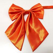 Student butterfly lady Satin Women girls silk bow Bow tie bowtie  Unique oranžinė
