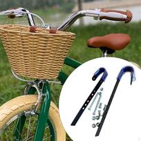 Folding Bike Basket Hooks Quick Release Adjustable Iron Universal Mountain Road Bicycle beige