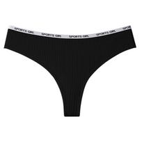 Lingerie Underwear Cotton Sexy Low Waist Briefs Letter Thread Underwear Large Sports Fitness Breathable T Panties XS juoda