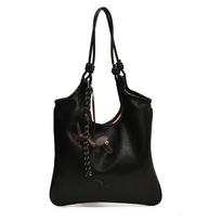 Mood Retro Fashion Women's Shoulder Bag Tote Bag Soft PU Leather Large Capacity Shopping Tote with Pendant 36x40x1cm juoda