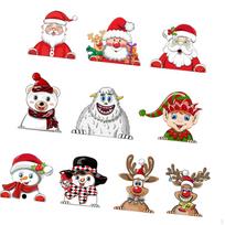 10 Pieces Christmas Car Window Decals Windshield Stickers Waterproof Clings for red