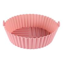 Silicone Air Fryer Pot Tray Prevents Residue BPA-Free Silicone Fryer Liner Replacement for Parchment Liner Paper Food-Safe Air Fryer Oven Accessories Small rožinė