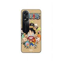 Oppo A38 Manga Anime One Piece Straw Hat Crew Maniacase Case juoda