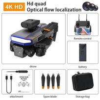 Naujas P18 RC dronas ESC 8K HD dviguba kamera be šepetėlių, optinio srauto padėties nustatymo WIFI FPV kliūčių išvengimo keturkopterio žaislas, orlaivis, dovana vaikams 4K 1 battery juoda