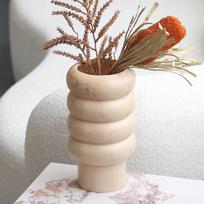 Wabi-sabi Style Ornaments Imitation Yellow Travertine Art Layered Flower Vases Living Room Model House Sales Office B&B Decorations brown
