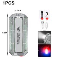 1/2PCS Red Blue LED Strobe Warning Light Police Shoulder Clip Flashlight Outdoor Running Light Rechargeable Safety Helmet Lamp
