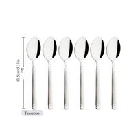 Silver 6Pcs Dinnerware Set Stainless Steel Tableware Knife Cake Fork Teaspoon Cutlery for Home Restaurant Kitchen Utensil Set 6pcs teaspoon