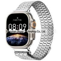 Compatible with Apple Watch 9, Stainless Steel Seven-Bead Magnetic Loop Strap, 8 Ultra. 38/40/41MM sidabras