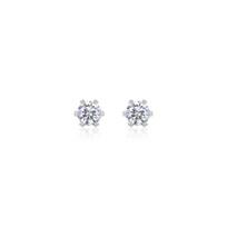 Simple Temperament S925 Silver Sleep Free Small Stud Earrings Women'S Basic Ear Hole Round Moissanite Earrings