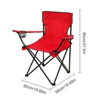 Camping Folding Chair Fishing Chair with Carrying Bag & Armrest Foldable Portable Camping Chair Heavy Duty for Travelling raudona