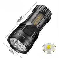 9 LED Mini Flashlight with Side Lights ABS Portable Rechargeable LED Torch Built-in Battery High Power Lantern 4 Lighting Modes 800LM