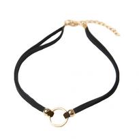 Small Circle Pendant Velvet Collar Choker Necklace Fashion Women Gothic Jewelry ADM auksas