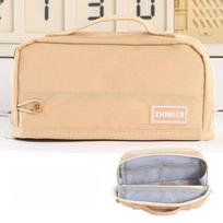 Large Capacity Pencil Case With Multiple Layers of Classified Storage Convenient for Carrying Traveling and Outdoor Storage chaki