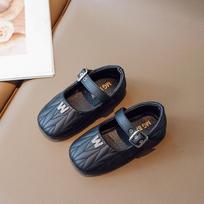 Retro Children Mary Janes Hook & Loop Baby Girls First Walker Shoes 2024 Spring Autumn New Simple Non-slip Kids Moccasin Shoes 21 juoda