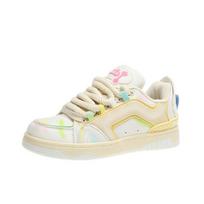 Mandarin Duck Collision Colour Heightening Board Shoes Women Casual Sneakers Platform New Walking Running  Lace-up Tennis Shoes 35 rožinė