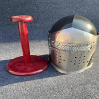 Medieval Knight Barbuta Helmet Fully Functional Face Visor Wearable Barbuta Helmet Roleplay, LARP, Display Best Gift For Him brown