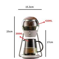 New Creative Planet Brewing Teapot Lazy Tea Kung Fu Tea Sets Glass Spherical Teapot One Button Press Out of Water pilka spalva