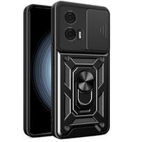 Phone Case for Motorola Moto Edge 50 Fusion with Sliding Camera Cover Shockproof Bumper Protection Motorola Edge 50 Fusion juoda