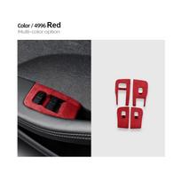 For Tesla Model 3 Highland 2024 Window Lifting Button Frame Cover Suede Lift Switch Protection Sticker Car Interior Accessories for M3 Highland raudona