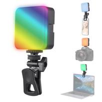 Kišeninis RGB vaizdo šviestuvas LED užpildymo šviesa 3200K-6500K reguliuojamo ryškumo vaizdo konferencijų šviestuvas kompiuteriui juoda