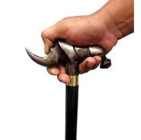The Greater One-Horned Rhino Walking Stick Comfortable Grip Rhinoceros Wood Cane