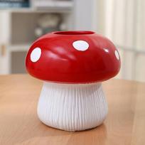 Grybo Gėlių Vazono Ornamentas Derva Gėlių Vazono Dekoracija Sodas Mažas Ornamentas Kūrybingas Gėlių Vazonas Mushroom flower pot red