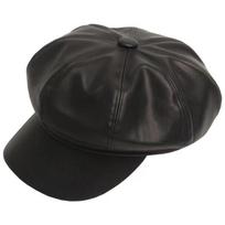 Octagonal Hat Children'S Autumn Pu Leather British Tide Japanese Spring And Autumn Fashion Versatile Leather Hat Duck Tongue Beret juoda