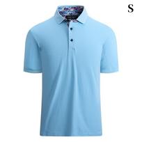 Vyriški polo marškinėliai trumpomis rankovėmis, įprastos formos madingi marškinėliai 3XL mėlyna