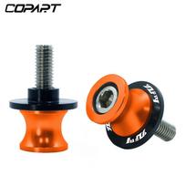 For YAMAHA YZF R1 YZFR1 YZF-R1 R3 R6 R125 MT-03 2PCS 6MM Motorcycle Swing Arm Sliders Spools CNC Swing Arm Stand Screw Paddock oranžinė