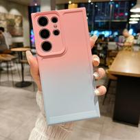 Phone Case for Samsung Galaxy S24 S23 Ultra A16 A06 A55 A35 A25 Gradient Silicone Shockproof Bumper Cover Samsung Galaxy S24 Ultra rožinė