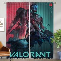 Valorant Window Curtain for Room 2 Panel Curtains Child Room Halloween Decoration Partition Home Interior Curtains Shades Living W50xH70cmx2pcs-CL
