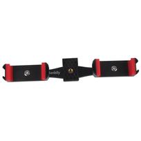 Cell Phone Double Clip Stand Mount Adjustable Tablet Hands Free Clamp Adapter with Base
