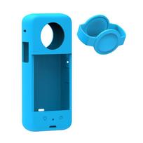 Frame Cage for Insta360 X3 Panoramic Action Camera Dustproof Silicone Protective Case Lens Protector for Insta360 X3 Accessories Universal blue